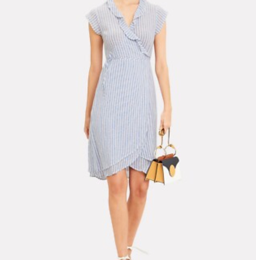 Rails Blue and White Striped Midi Dress